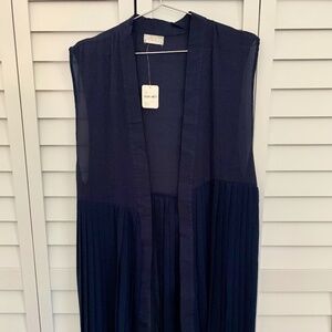 Free People Pleated Overtop one Size Navy Blue